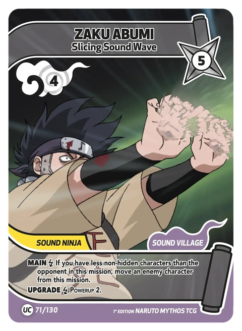 Zaku Abumi Slicing Sound Wave - Naruto Mythos TCG card
