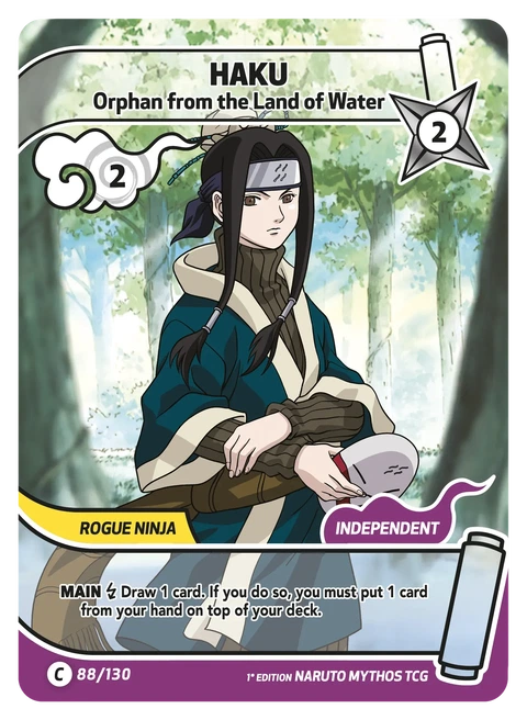 Haku Orphan from the Land of Water - Naruto Mythos TCG card