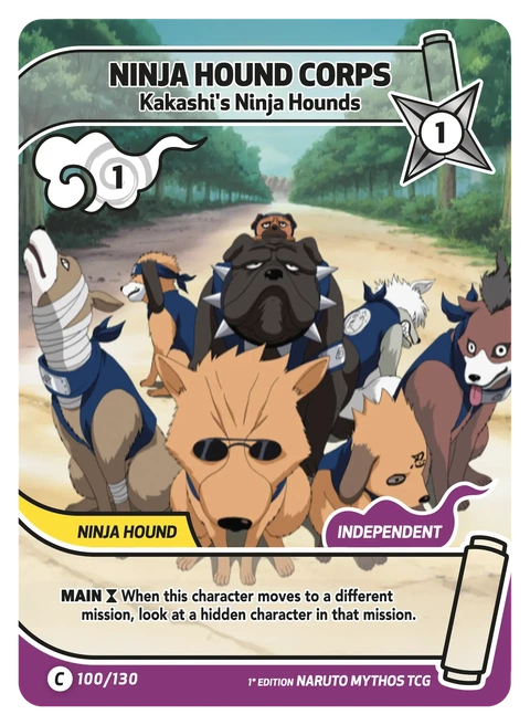 Ninja Hound Corps Kakashi's Ninja Hounds - Naruto Mythos TCG card