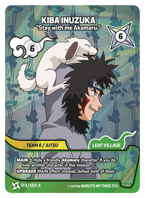Kiba Inuzuka Fang Over Fang - Naruto Mythos TCG card