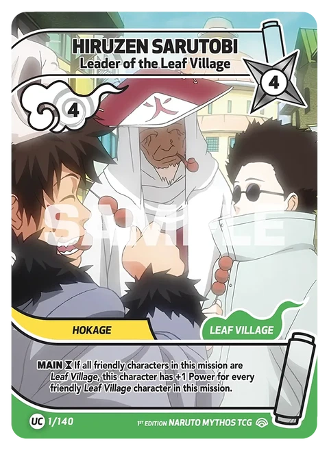 Hiruzen Sarutobi Leader of the Leaf Village - Naruto Mythos TCG card