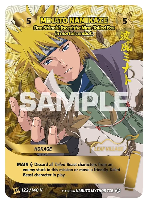 Minato Namikaze One Shinobi faced the Nine-Tailed Fox in mortal combat. - Naruto Mythos TCG card
