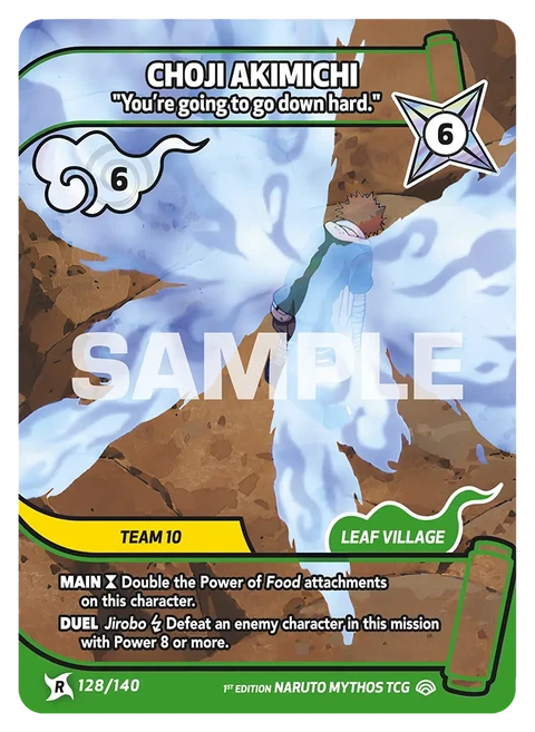 Choji Akimichi You're going to go down hard. - Naruto Mythos TCG card