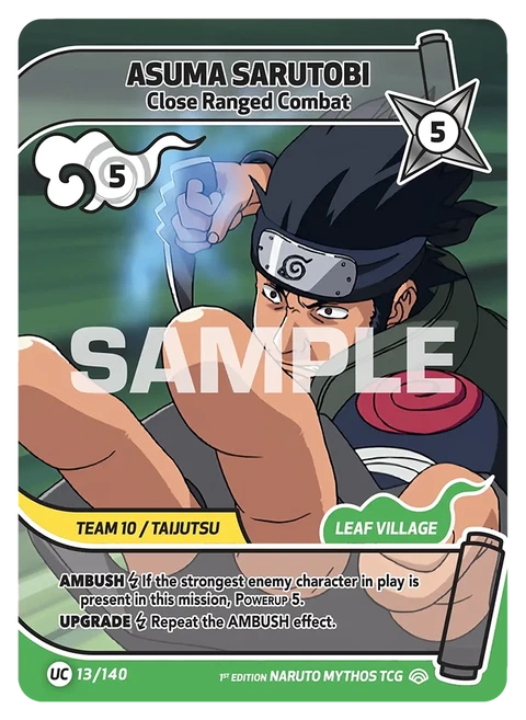 Asuma Sarutobi Close Ranged Combat - Naruto Mythos TCG card