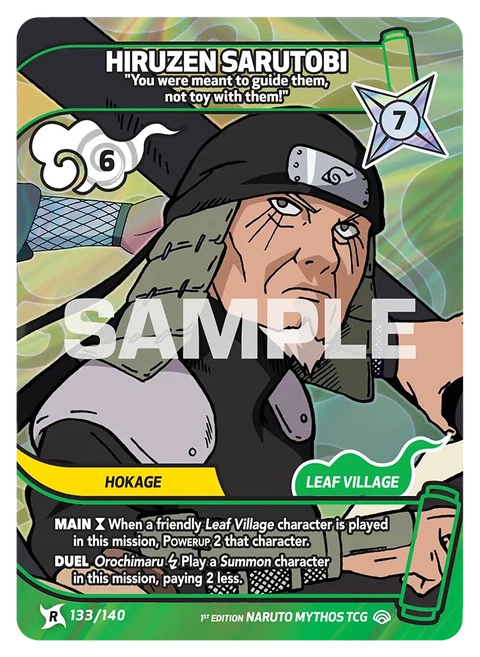 Hiruzen Sarutobi You were meant to guide them, not toy with them! - Naruto Mythos TCG card