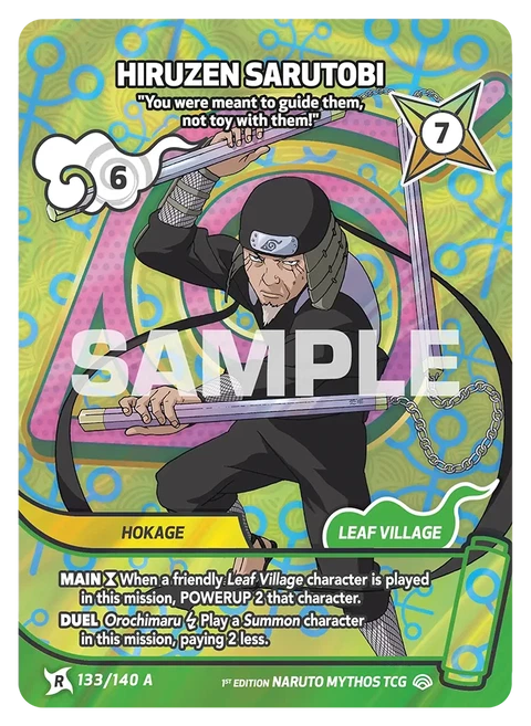 Hiruzen Sarutobi You were meant to guide them, not toy with them! - Naruto Mythos TCG card