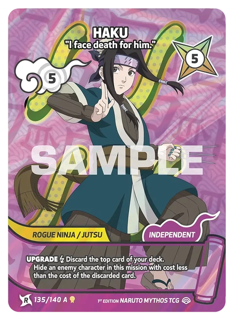 Haku I face death for him. - Naruto Mythos TCG card