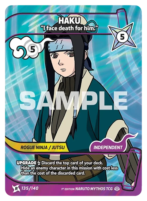 Haku I face death for him. - Naruto Mythos TCG card
