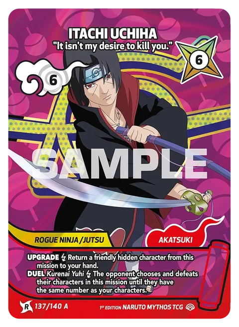 Itachi Uchiha It isn't my desire to kill you. - Naruto Mythos TCG card