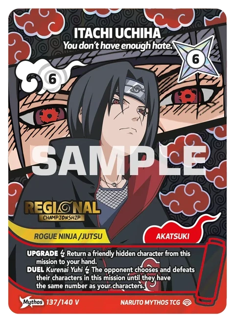 Itachi Uchiha You don't have enough hate. - Naruto Mythos TCG card