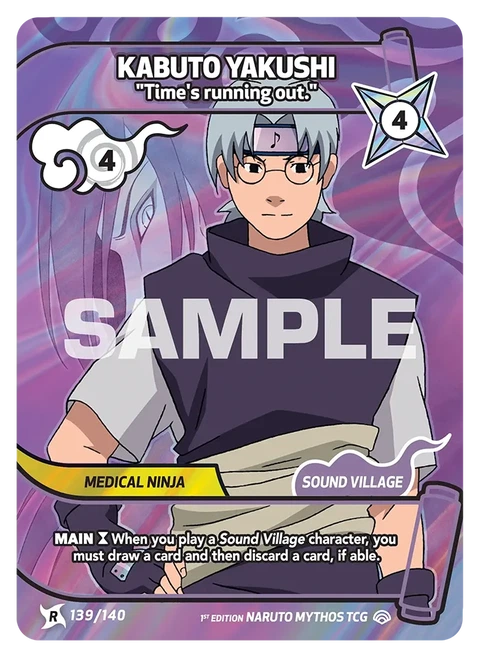 Kabuto Yakushi Time's running out. - Naruto Mythos TCG card