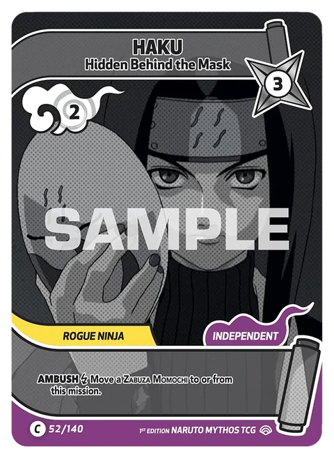 Haku Hidden Behind the Mask - Naruto Mythos TCG card