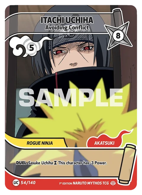 Itachi Uchiha Avoiding Conflict - Naruto Mythos TCG card
