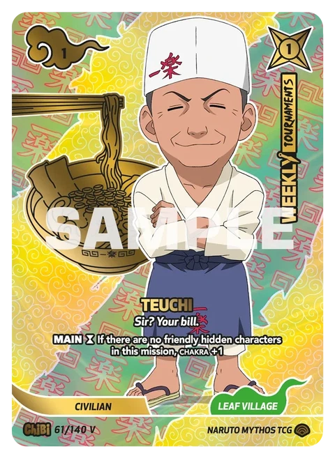 Teuchi Sir? Your bill. - Naruto Mythos TCG card