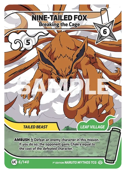 Nine-Tailed Fox Breaking the Cage - Naruto Mythos TCG card