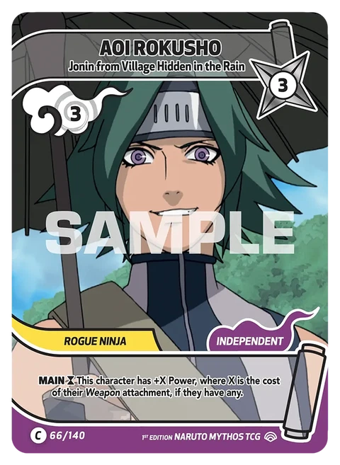 Aoi Rokusho Jonin from Village Hidden in the Rain - Naruto Mythos TCG card
