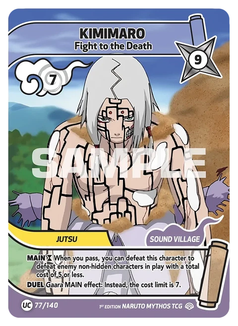Kimimaro Fight to the Death - Naruto Mythos TCG card
