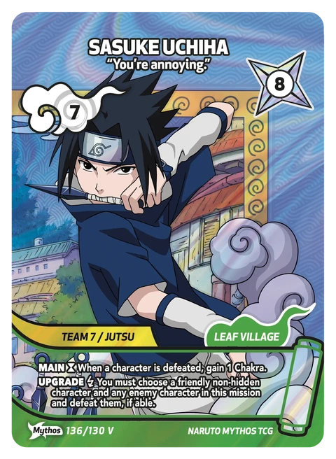 Sasuke Uchiha "You're annoying." - Naruto Mythos TCG card