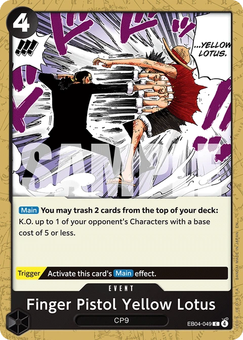 Finger Pistol Yellow Lotus - One Piece Card Game card
