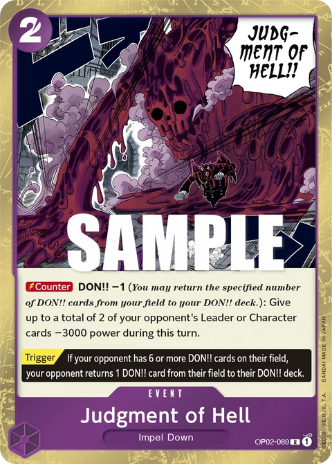 Judgment of Hell - One Piece Card Game card
