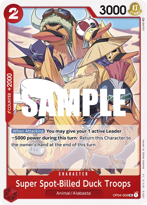 Super Spot-Billed Duck Troops - One Piece Card Game card