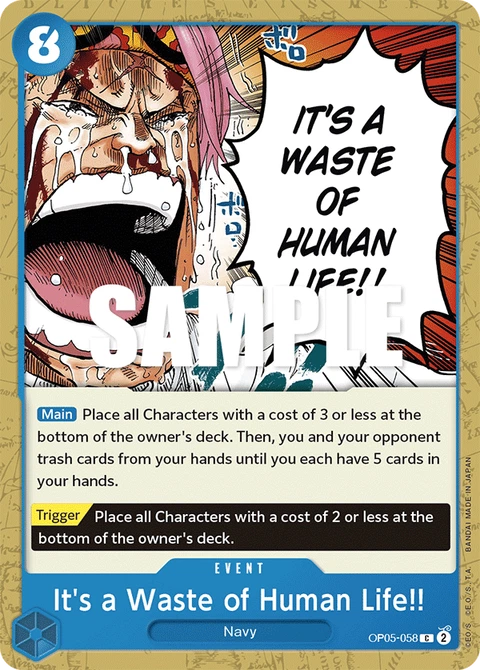 It's a Waste of Human Life!! - One Piece Card Game card