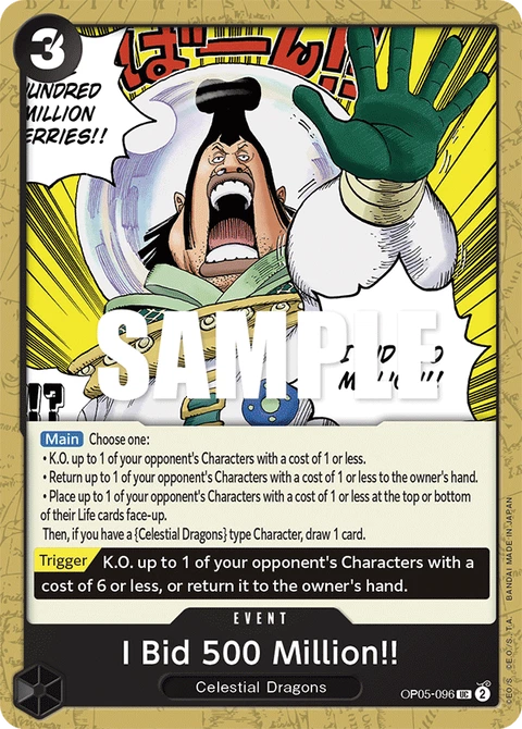I Bid 500 Million!! - One Piece Card Game card