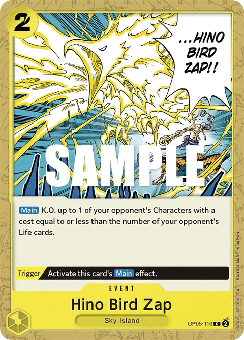Hino Bird Zap - One Piece Card Game card