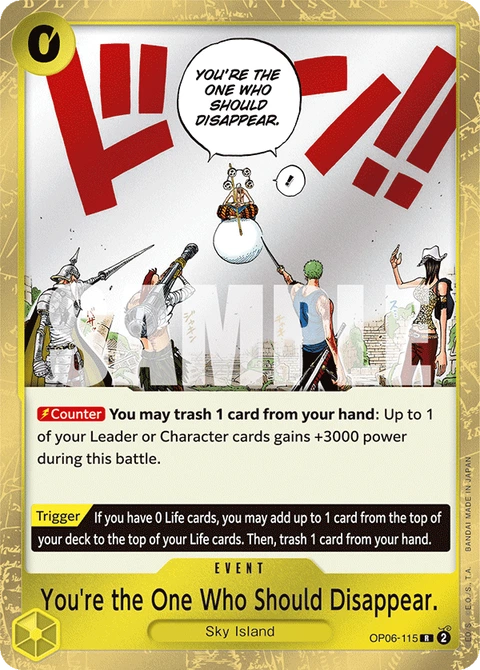 You're the One Who Should Disappear., One Piece Card Game Leader
