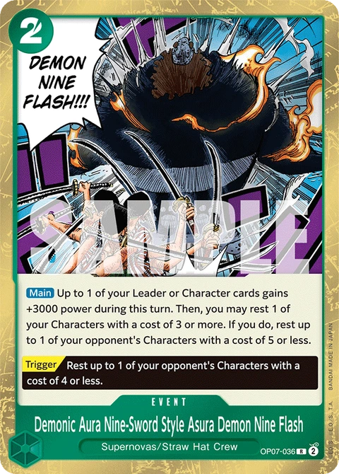 Demonic Aura Nine-Sword Style Asura Demon Nine Flash - One Piece Card Game card