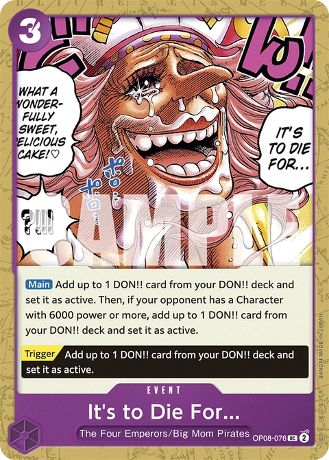 It's to Die For... - One Piece Card Game card