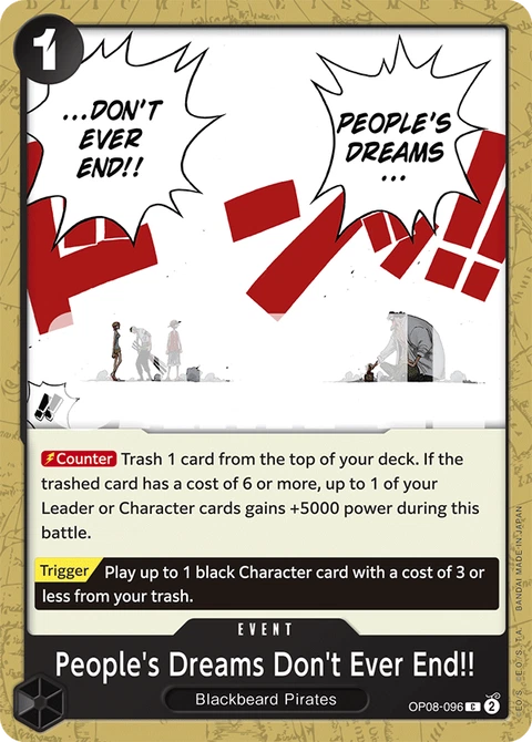 People's Dreams Don't Ever End!! - One Piece Card Game card