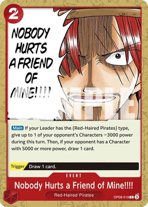 Nobody Hurts a Friend of Mine!!!! - One Piece Card Game card