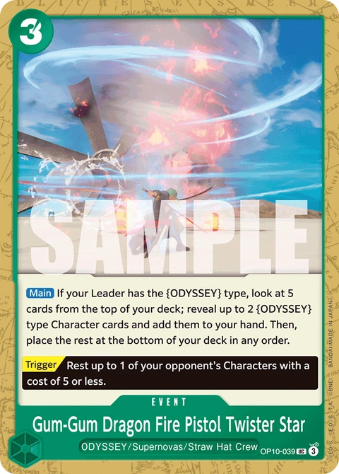 Gum-Gum Dragon Fire Pistol Twister Star - One Piece Card Game card