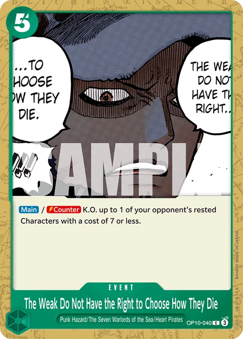 The Weak Do Not Have the Right to Choose How They Die - One Piece Card Game card