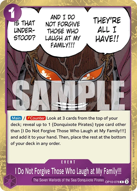 I Do Not Forgive Those Who Laugh at My Family!!! - One Piece Card Game card