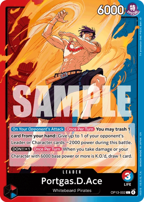 Portgas.D.Ace, One Piece Card Game Leader