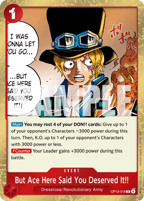 But Ace Here Said You Deserved It!! - One Piece Card Game card