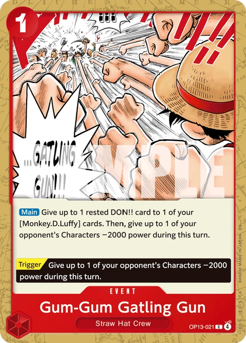 Gum-Gum Gatling Gun - One Piece Card Game card