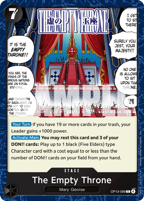 The Empty Throne - One Piece Card Game card
