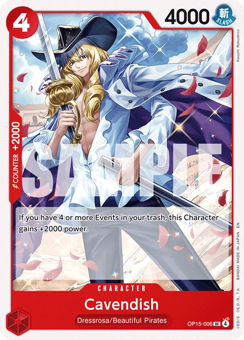 Cavendish - One Piece Card Game card