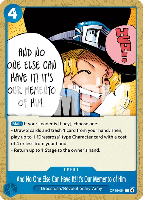 And No One Else Can Have It! It's Our Memento of Him - One Piece Card Game card