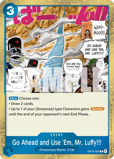 Go Ahead and Use 'Em, Mr. Luffy!!! - One Piece Card Game card