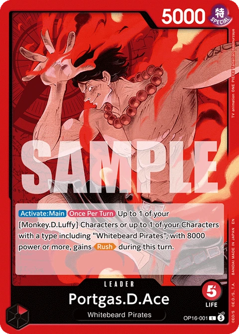 Portgas.D.Ace, One Piece Card Game Leader
