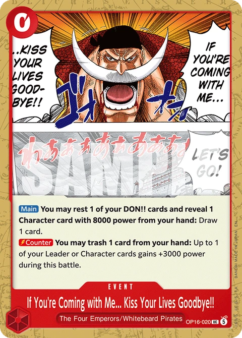 If You're Coming with Me... Kiss Your Lives Goodbye!! - One Piece Card Game card