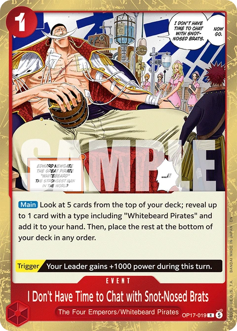 I Don't Have Time to Chat with Snot-Nosed Brats - One Piece Card Game card