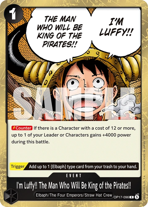 I'm Luffy!! The Man Who Will Be King of the Pirates!! - One Piece Card Game card