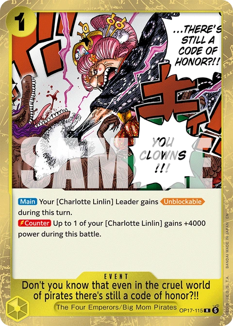 Don't you know that even in the cruel world of pirates there's still a code of honor?!! - One Piece Card Game card