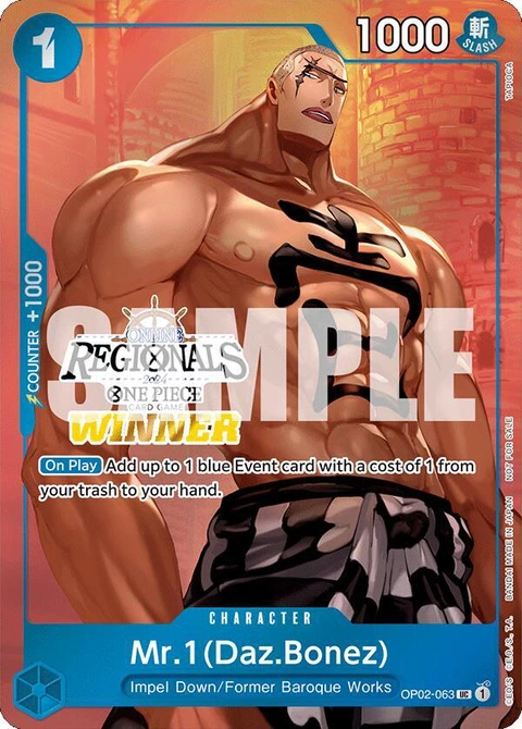 Mr.1(Daz.Bonez) (Daz.Bonez) (Online Regional 2024 Vol. 3) - One Piece Card Game card