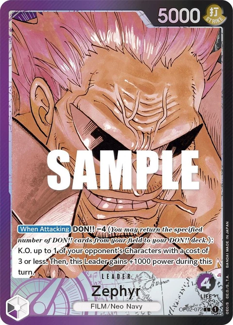 Zephyr (Alternate Art) - One Piece Card Game card